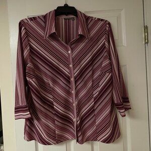 Apt 9 Women's XL Stretch Dress Shirt, 3/4 Sleeve, No Wrinkle - EUC
